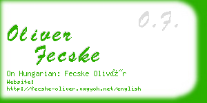 oliver fecske business card